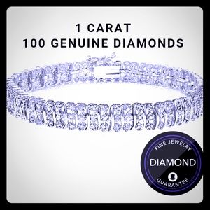 1.00ct TDW Diamond S Pattern Tennis Bracelet